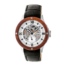 Load image into Gallery viewer, Heritor Automatic Belmont Skeleton Leather-Band Watch - Silver - HERHR3901
