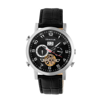 Heritor Automatic Edmond Leather-Band Watch w/Date
