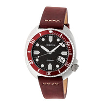 Load image into Gallery viewer, Heritor Automatic Morrison Leather-Band Watch w/Date - Maroon/Silver - HERHR7604
