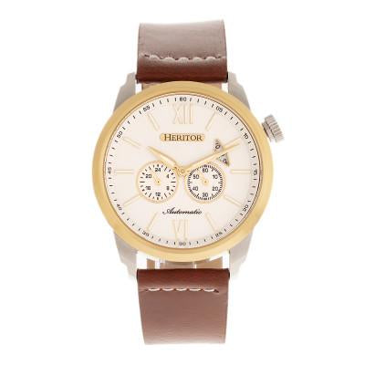 Heritor Automatic Wellington Leather-Band Watch