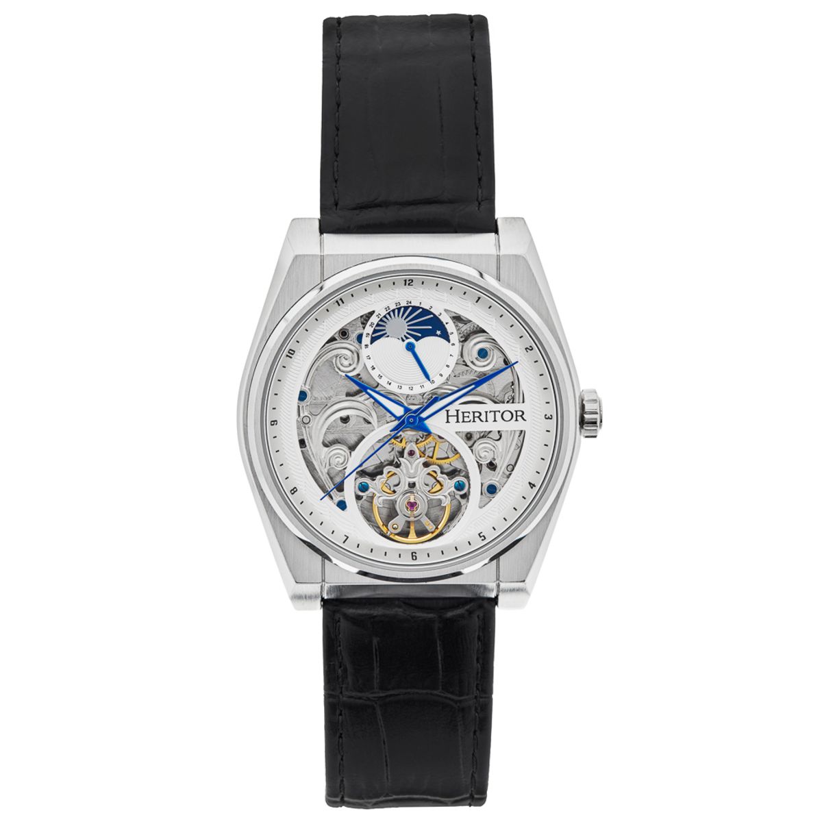 Heritor Automatic Daxton Skeleton Watch - Black/White - HERHS3001