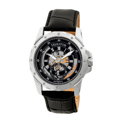 Heritor Automatic Armstrong Skeleton Leather-Band Watch - HERHR3402