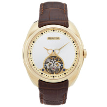 Load image into Gallery viewer, Heritor Automatic Roman Semi-Skeleton Leather-Band Watch - Gold/Brown - HERHS2203

