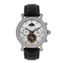 Load image into Gallery viewer, Heritor Automatic Barnsley Semi-Skeleton Leather-Band Watch - Silver/White - HERHS1801
