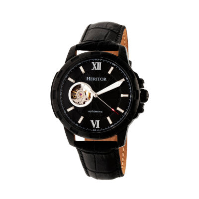 Heritor Automatic Bonavento Semi-Skeleton Leather-Band Watch - HERHR5606