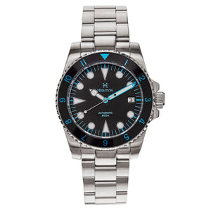 Heritor Automatic Luciano Bracelet Watch w/Date - Black/Blue - HERHS1504