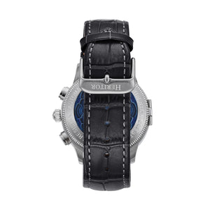 Heritor Automatic Apostle Leather Band Watch w/ Day-Date - Black/Blue- HERHS2701