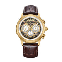 Load image into Gallery viewer, Heritor Automatic Apostle Leather Band Watch w/ Day-Date - Brown/Gold - HERHS2703
