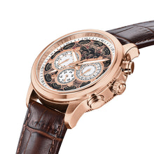 Load image into Gallery viewer, Heritor Automatic Apostle Leather Band Watch w/ Day-Date - Brown/Rose Gold - HERHS2705
