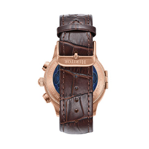 Heritor Automatic Apostle Leather Band Watch w/ Day-Date - Brown/Blue - HERHS2706