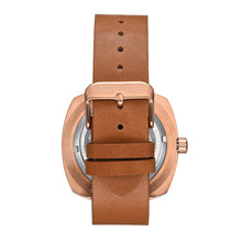 Load image into Gallery viewer, Heritor Automatic Davenport Engraved-Case Leather-Band Watch w/ Date - Rose Gold/Light Brown - HERHS3204
