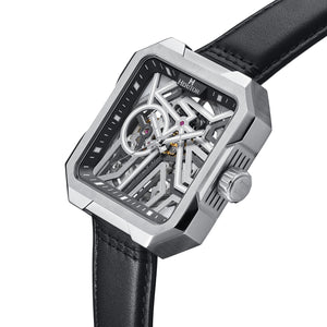 Heritor Automatic Campbell Leather-Band Skeleton Watch - Silver - HERHS3301