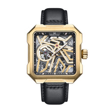 Load image into Gallery viewer, Heritor Automatic Campbell Leather-Band Skeleton Watch - Gold - HERHS3302
