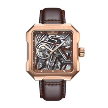 Load image into Gallery viewer, Heritor Automatic Campbell Leather-Band Skeleton Watch - Rose Gold/Brown - HERHS3304
