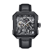 Load image into Gallery viewer, Heritor Automatic Campbell Leather-Band Skeleton Watch - Black - HERHS3305
