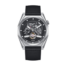 Load image into Gallery viewer, Heritor Automatic Amadeus Semi-Skeleton Leather-Band Watch - Silver/Black - HERHS3401
