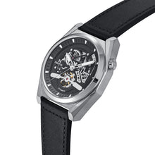 Load image into Gallery viewer, Heritor Automatic Amadeus Semi-Skeleton Leather-Band Watch - Silver/Black - HERHS3401
