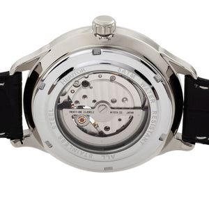 Heritor Automatic Harding Semi-Skeleton Leather-Band Watch - Silver/White - HERHR9001
