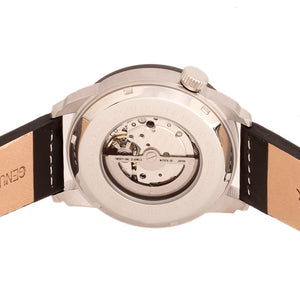 Heritor Automatic Wellington Leather-Band Watch - Black/White - HERHR8203