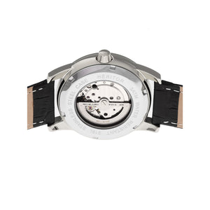 Heritor Automatic Davidson Semi-Skeleton Leather-Band Watch - Silver - HERHR8001