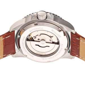 Heritor Automatic Lucius Leather-Band Watch w/Date - Silver/Brown - HERHR7808